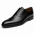 Premium Black Leather Oxford Shoes | Poulthrain