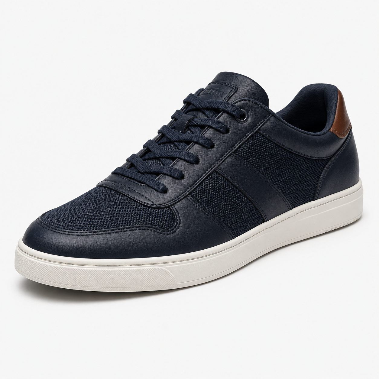 Premium Navy Leather Trainers | Poulthrain
