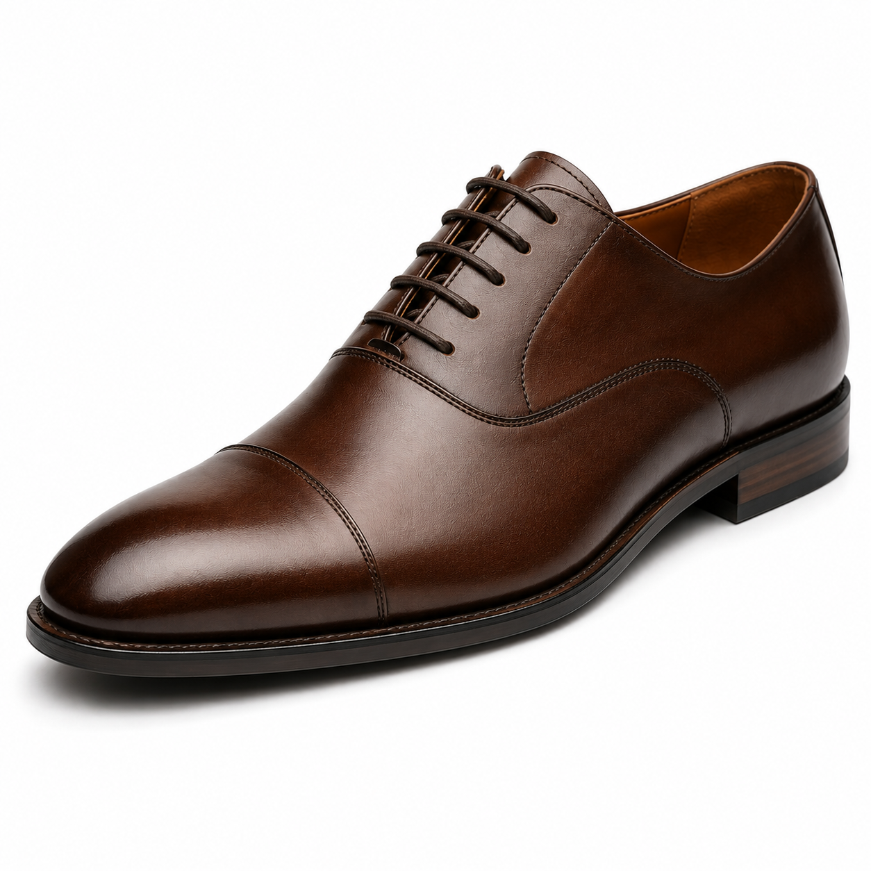 Premium Brown Leather Oxford Shoes | Poulthrain