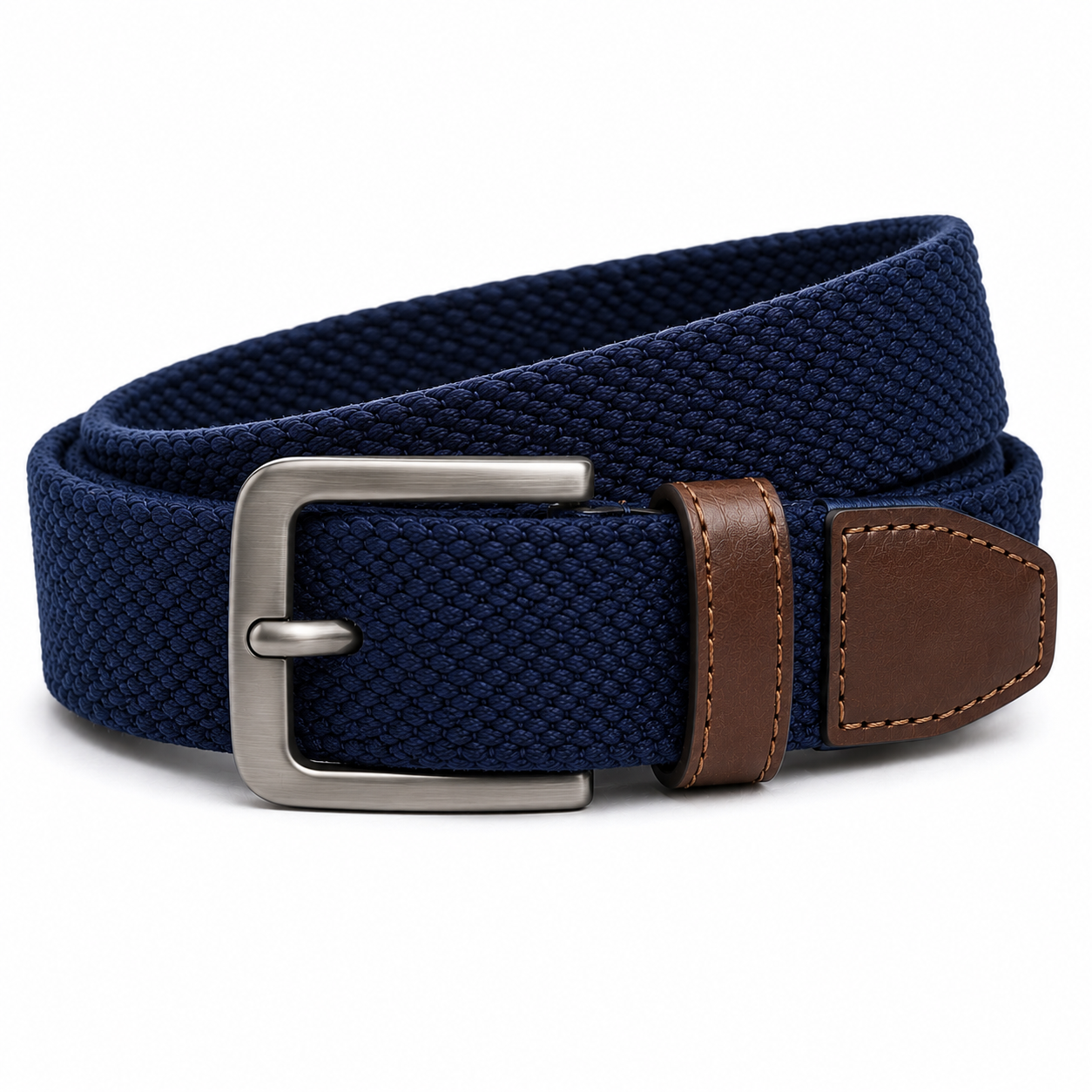 Premium Navy Blue Cotton Woven Belt | Poulthrain