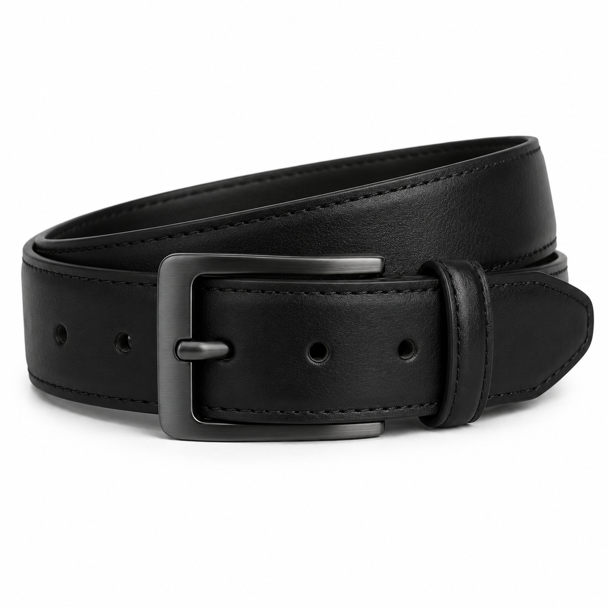 Classic Black Leather Belt | Poulthrain