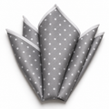 Premium Grey & White Pocket Square | Poulthrain